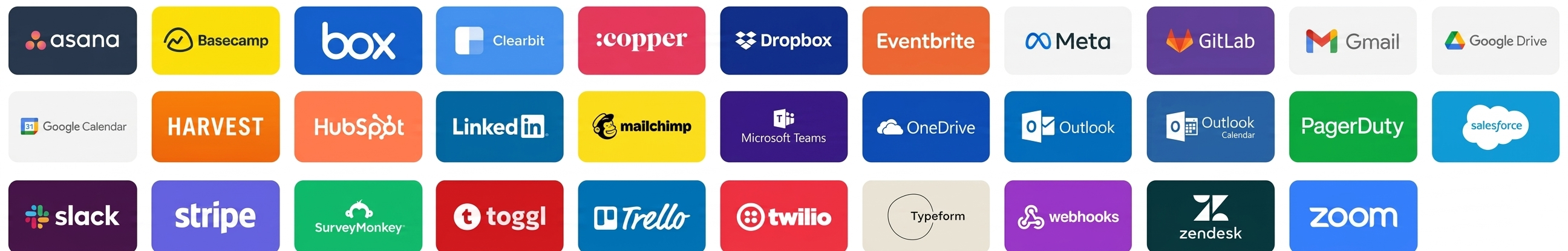 monday.com integration logos