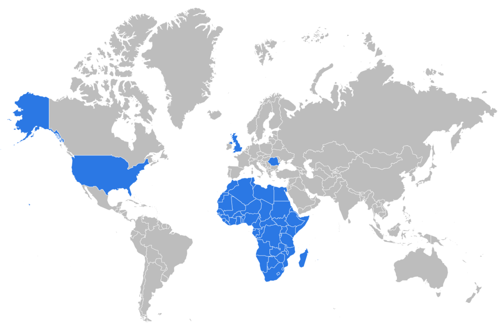 World map showing Kymatic's international team
